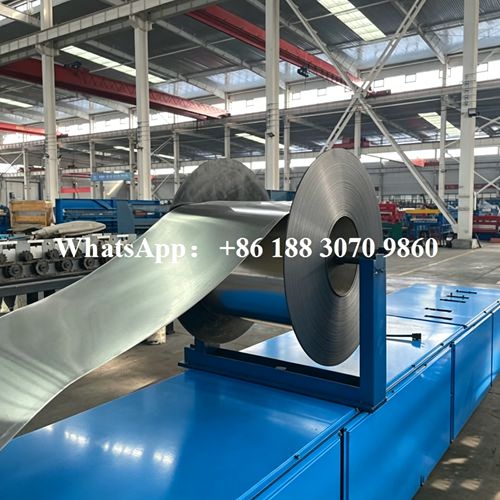 continuous gutter machine decoiler system metal coil holder