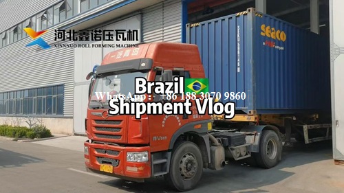 ibr roof sheet forming machine side view production line shipment