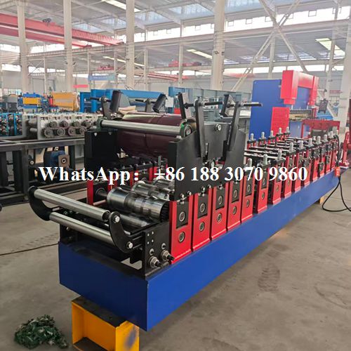 semi automatic gutter machine side view roll forming line