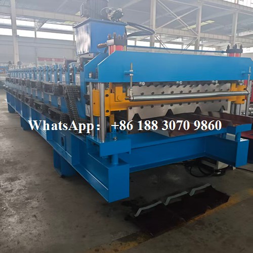 double layer machine hydraulic cutting system with guide columns