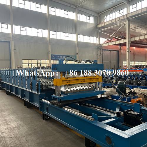 tracking shear double-layer roll forming machine side view production line