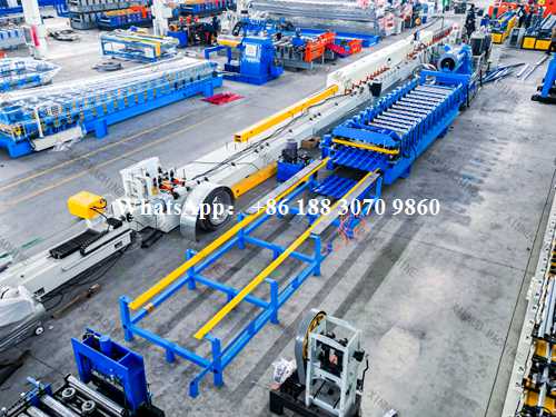 roof tile forming machine side view automatic production line layout