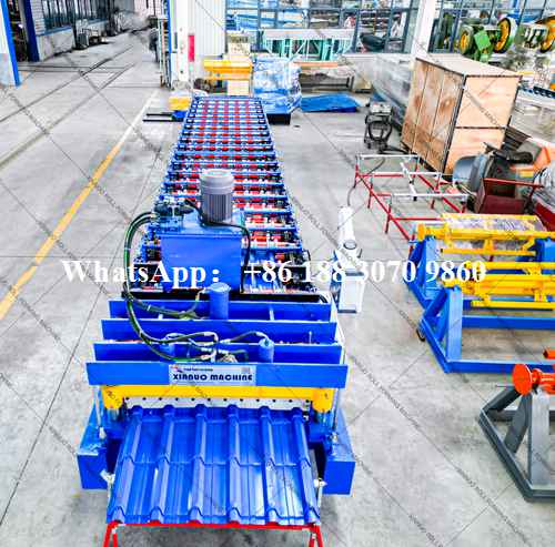 roof tile roll forming machine side view industrial production line